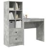 vidaXL Desk with Drawer 2 pcs Concrete Grey