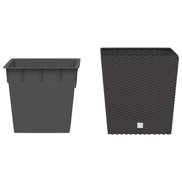 vidaXL Planter with Removable Inner Brown 21 / 32 L PP Rattan