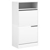 vidaXL Shoe Cabinet White 60x34x116 cm Engineered Wood
