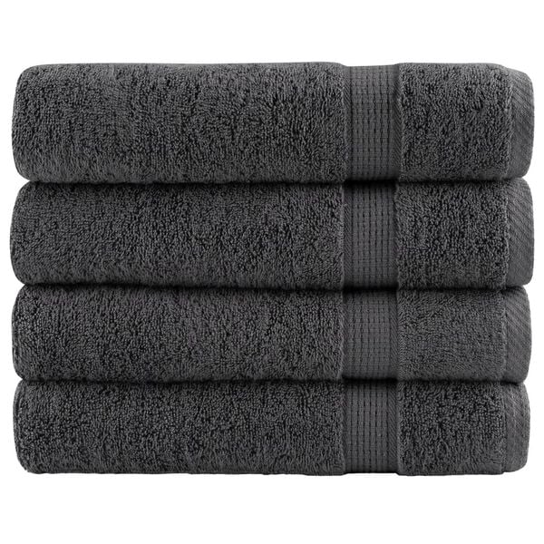 vidaXL Premium Bath Towels "SOLUND" 4 pcs Anthracite 100x150 cm 600 gsm