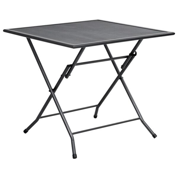 vidaXL Folding Mesh Table 80x80x72 cm Steel Anthracite