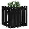vidaXL Garden Planter with Fence Design Black 60x60x60 cm Solid Wood Pine