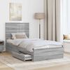 vidaXL Bed Frame with Drawer Grey Sonoma 90 x 200 cm Engineered Wood