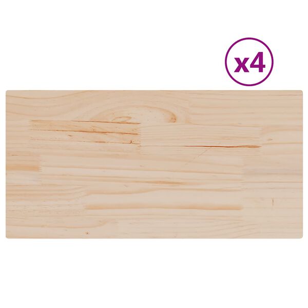 vidaXL Table Tops 4 pcs 90x45x2.5 cm Rectangular Solid Wood Pine