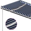 vidaXL Manual Retractable Awning with LED 450x300 cm Blue and White