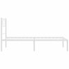 vidaXL Metal Bed Frame without Mattress with Headboard White 90x200cm