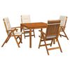 vidaXL Garden Dining Set Natural Solid Acacia Wood
