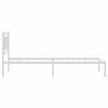 vidaXL Metal Bed Frame without Mattress with Headboard White 107x203cm