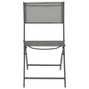 vidaXL Folding Outdoor Chairs 4 pcs Grey Steel and Textilene