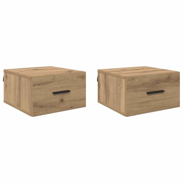 vidaXL Bedside Cabinet with Drawer 2 pcs Artisan oak 35 x 35 x 20 cm