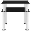 vidaXL Side Table Black 45x50x45 cm Tempered Glass