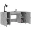 vidaXL Desk Concrete Grey 140x50x75 cm Engineered Wood