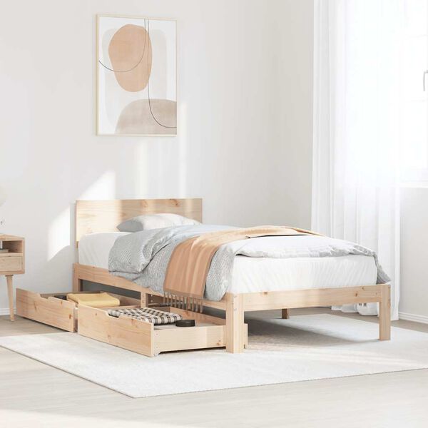 vidaXL Bed Frame with Drawers without Mattress 100x200 cm