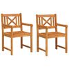 vidaXL Garden Chairs 2 pcs Natural Solid Acacia Wood