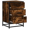 vidaXL Bedside Cabinet Smoked Oak 40x34.5x60 cm Engineered Wood and Metal