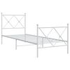 vidaXL Metal Bed Frame without Mattress with Footboard White 75x190cm