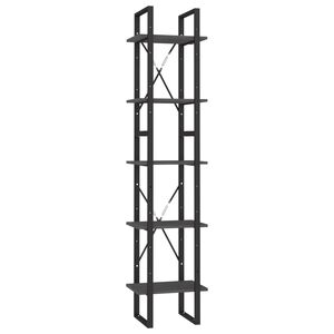 vidaXL 5-Tier Book Cabinet Grey 40x30x175 cm Solid Wood Pine