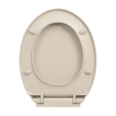 vidaXL Soft-Close Toilet Seat Apricot Oval