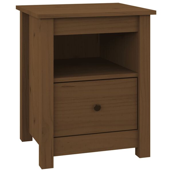 vidaXL Bedside Cabinet Honey Brown 40x35x49 cm Solid Wood Pine