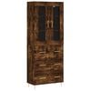 vidaXL Highboard Smoked Oak 69.5x34x180 cm Engineered Wood