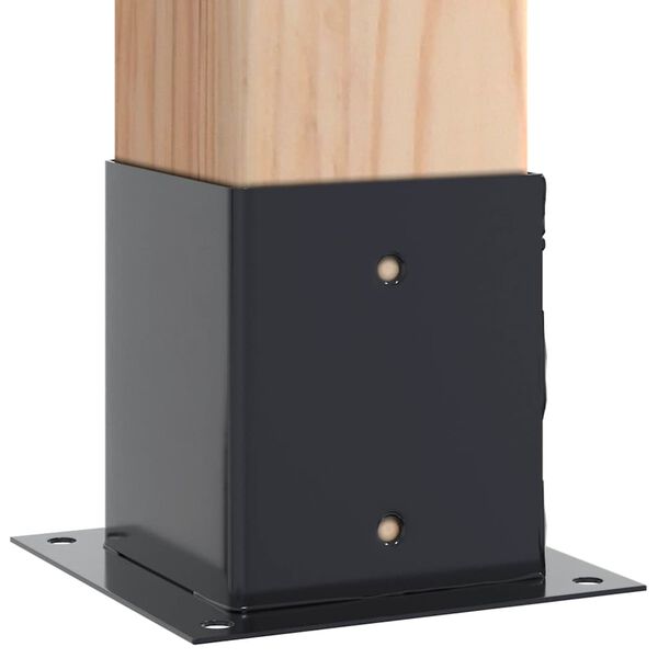 vidaXL Post Bases Square 12 pcs Anthracite 101x101 mm Powder-coated Steel