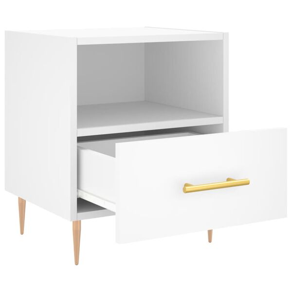 vidaXL Bedside Cabinet White 40x35x47.5 cm Engineered Wood
