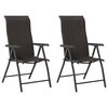 vidaXL Folding Garden Chairs 2 pcs Black Coffee Poly Rattan