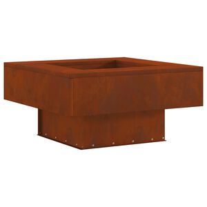 vidaXL Fire Pit Brown 60 x 60 x 30 cm Weathering Steel