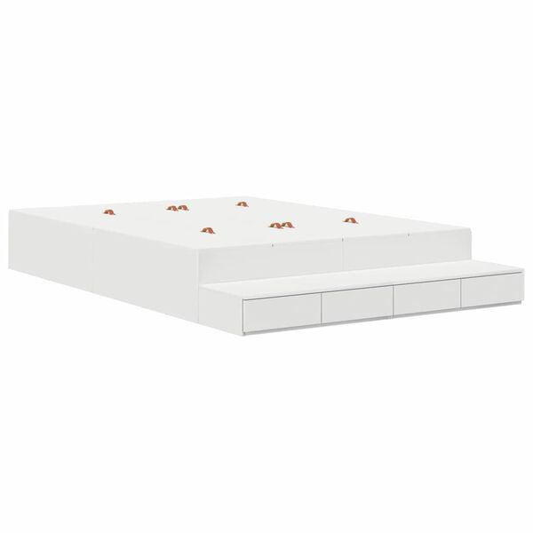 vidaXL Storage Bed Frame with Drawer White 150 cm Engineered Wood