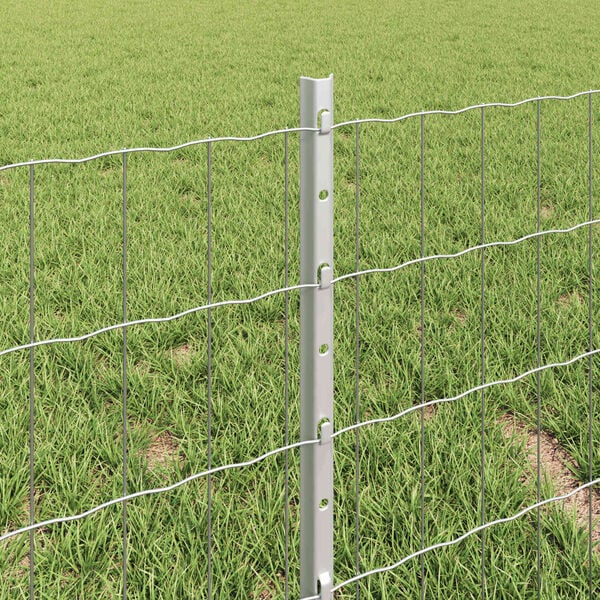 vidaXL Fence with Post Silver 0.4 x 25 m Steel