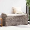 vidaXL Storage Bench with Cushion Grey 110 x 40 x 50 cm Rattan