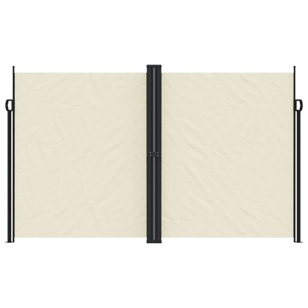 vidaXL Retractable Side Awning Cream 200x600 cm