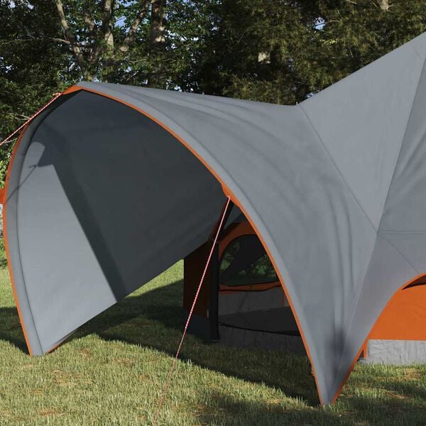 vidaXL Teepee Tent with Roof Grey and Orange 312 x 312 x 197 cm