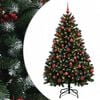 vidaXL Artificial Christmas Tree Green with Bauble 150 cm 150 LEDs