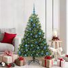 vidaXL Artificial Christmas Tree with 150 LEDs Green 150 cm PE and PVC