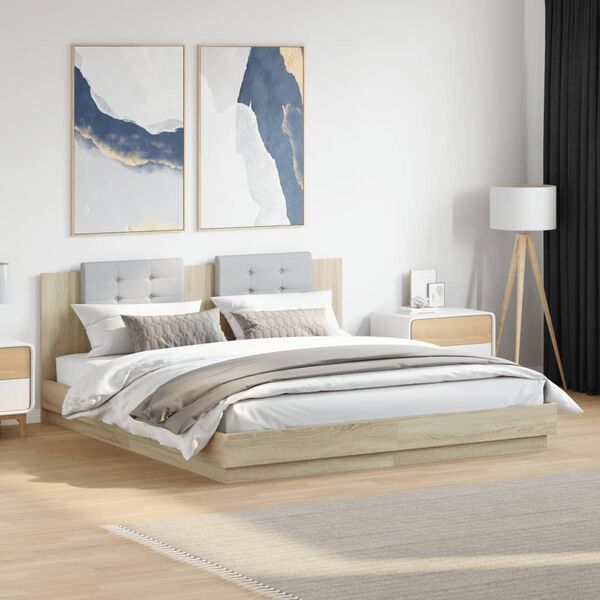 vidaXL Bed Frame without Mattress Sonoma Oak 160x200 cm