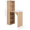 vidaXL Bar Table with Cabinet Oak 115x59x200 cm