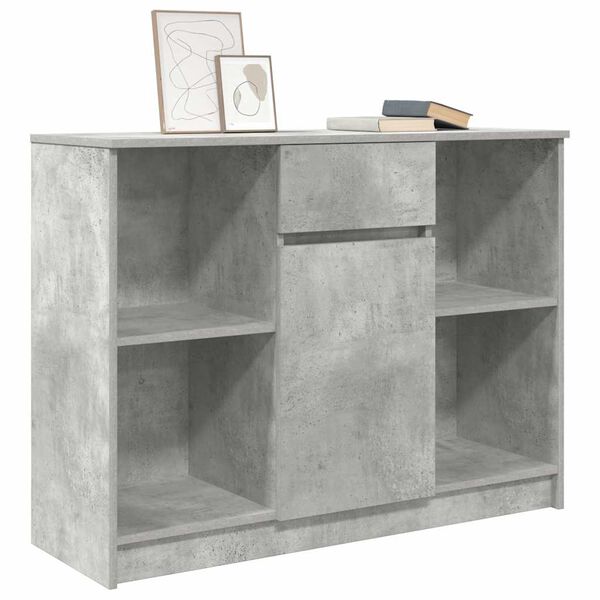 vidaXL Sideboard with Drawer Concrete Grey 101x35x76 cm Engineered Wood