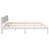 vidaXL Bed Frame with Headboard White 200 x 200 cm Solid Pine Wood