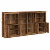 vidaXL LED Sideboard 3 pcs Old Wood 202 x 37 x 100 cm Engineered Wood