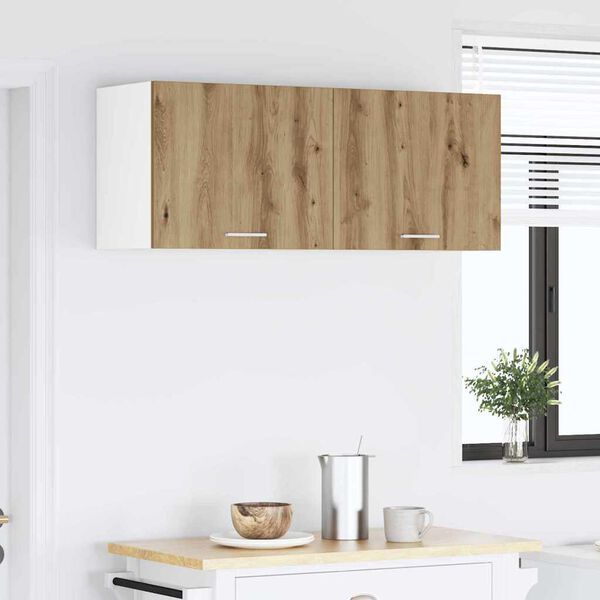 vidaXL Hanging Cabinet 2 pcs Artisan Oak and White 50 x 31 x 40 cm