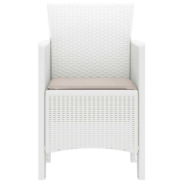 vidaXL Garden Chair 2 pcs White 53 x 49 x 85 cm Polypropylene