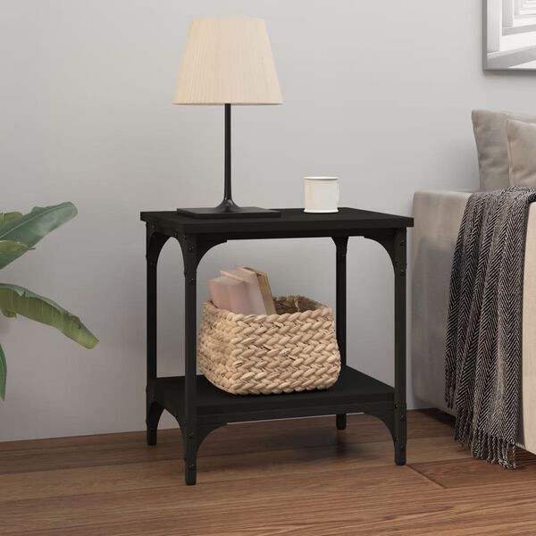 vidaXL Side Table Black 40x30x42 cm Engineered Wood