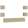 vidaXL 7 Piece TV Cabinet Set Sonoma Oak Engineered Wood