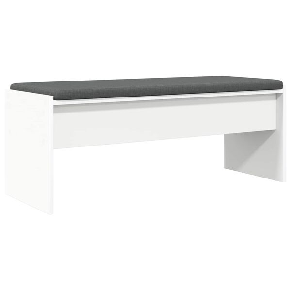 vidaXL Hall Bench with Cushion White 103 x 38 x 40 cm