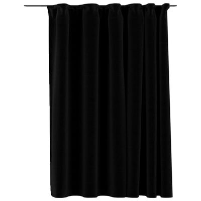 vidaXL Linen-Look Blackout Curtains with Hooks Black 290x245 cm