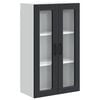 vidaXL Wall Glass Cabinet PORTO Black 60 x 31 x 100 cm Engineered Wood