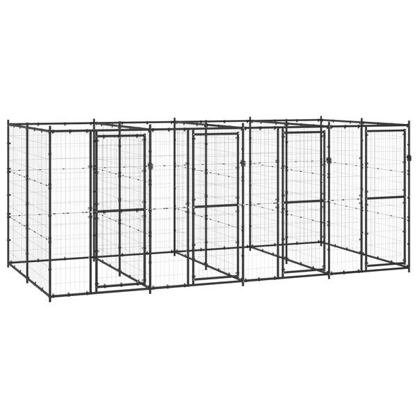 vidaXL Outdoor Dog Kennel Steel 9.68 m&sup2;
