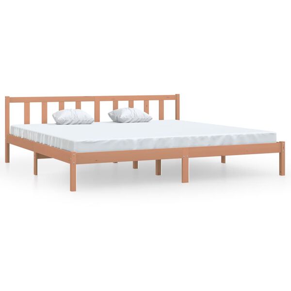 vidaXL Bed Frame without Mattress Honey Brown Solid Wood Super King Size