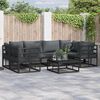 vidaXL Garden Sofa Set with Cushion 7 pcs Black Aluminium